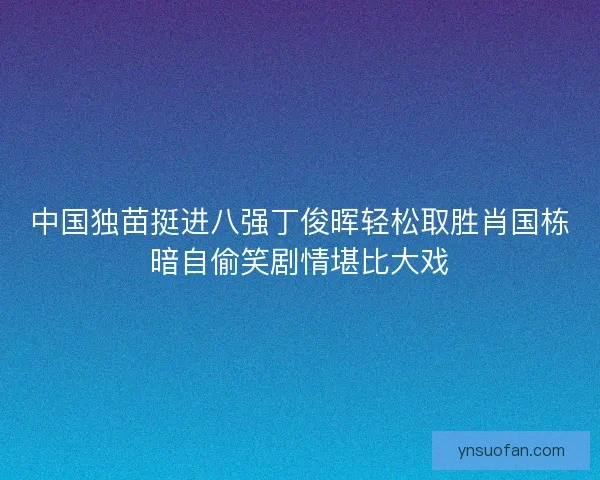 中国独苗挺进八强丁俊晖轻松取胜肖国栋暗自偷笑剧情堪比大戏